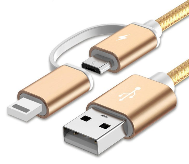 100cm 2A Fast Charger Cable 2 IN 1 USB Type C Micro USB Braided Cord For Mate 8 S 9 10 Pro P8 P9 P10 Lite P20 Honor 7 8 9 Hover Image