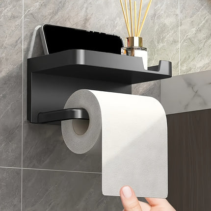 Luxury Self Adhesive Wall Mounted Tissue Holder With Rack