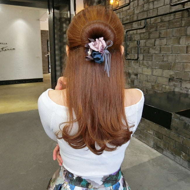 Bun Hair Half Bun Pearl Flower Hair Plate Hair Elastic Korean Styling Headdress Hair Accessories Main Image