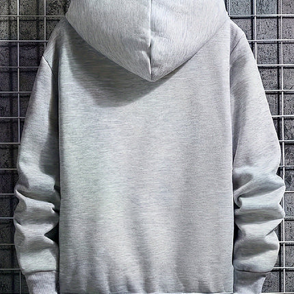 Mens Hooded Sweatshirt Fleece Lined Warm Pocket Pullover