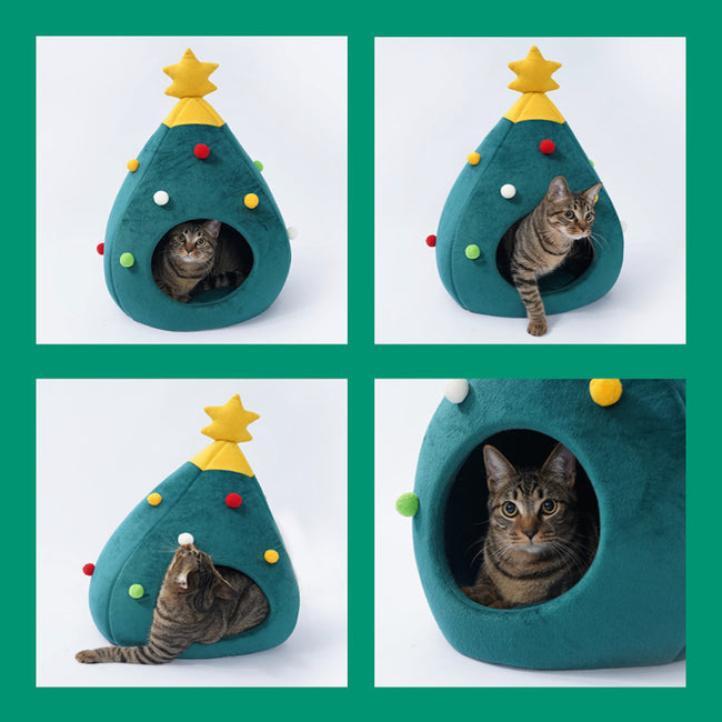 Christmas Tree Pet Bed Winter Warm Pet Nest Cat House Dog pet supplies Main Image