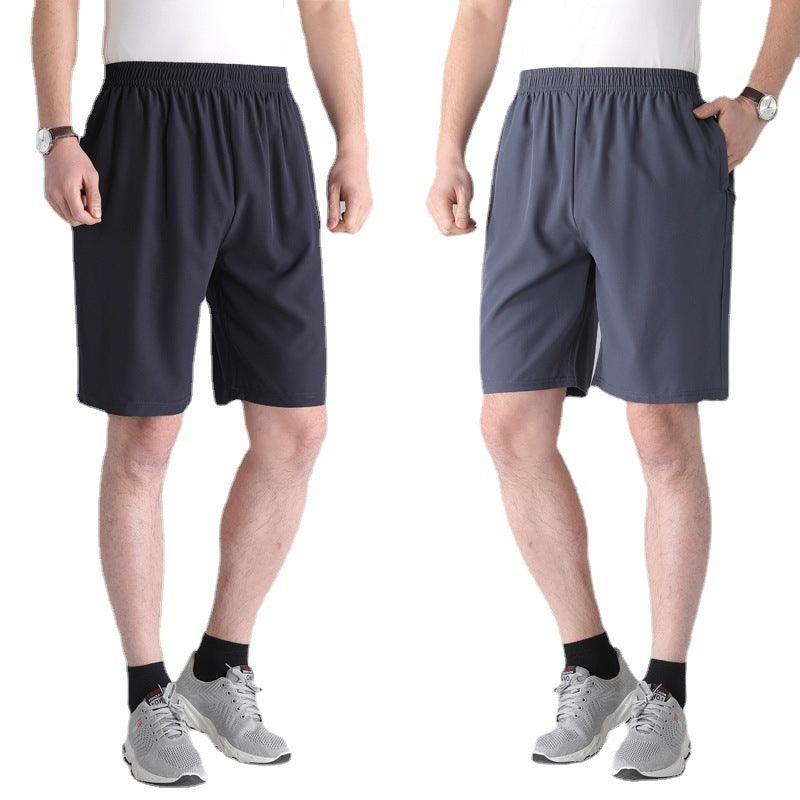 Solid Color Black Loose High Waist Comfort Breathable Middle-aged Breeches