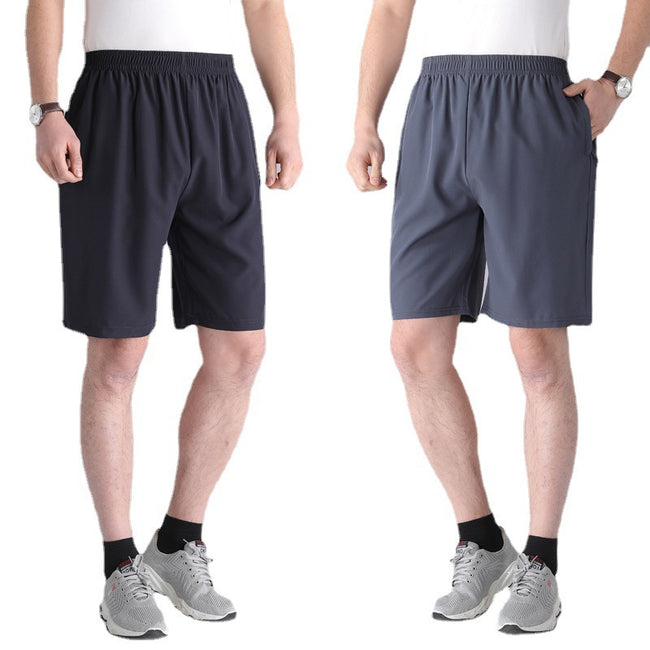 Solid Color Black Loose High Waist Comfort Breathable Middle-aged Breeches Main Image