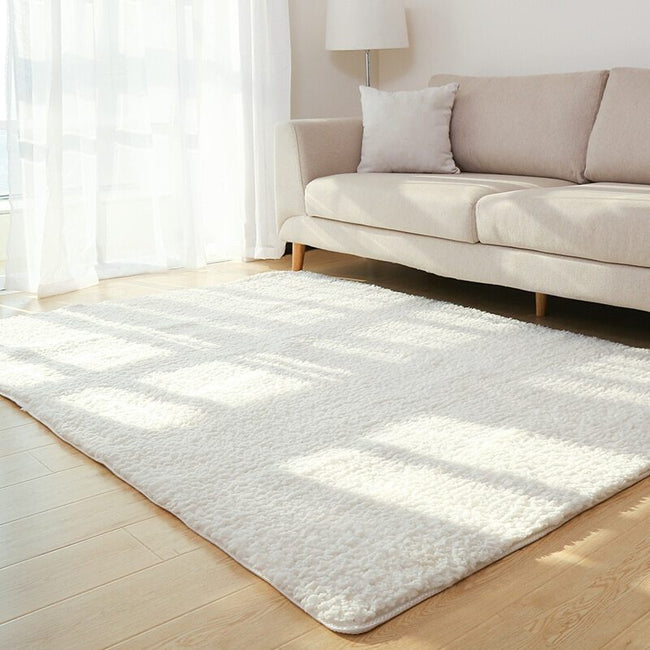 Living Room Rug Area Solid Carpet Fluffy Soft Home Decor White Plush Carpet Bedroom Carpet Kitchen Floor Mats White Rug Tapete Hover Image