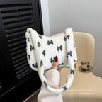 Shoulder Bag Contrast Color Fur Bag Autumn And Winter Plush Casual Handbag