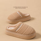 New Cotton Waterproof Plush Autumn And Winter Warm Non-slip Platform Fleece Lined Cotton Shoes