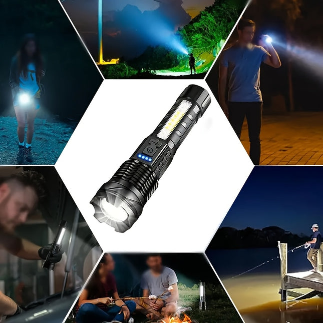 Multifunctional Outdoor Flashlight Telescopic Zoom LED