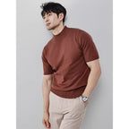 Knitwear Men's Ice Silk Half Turtleneck Solid Color