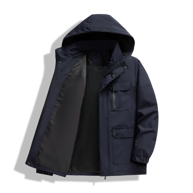 Warm Hooded Outdoor Jacket Coat Jacket For Work Printed Label High Sense Coat Jacket Hover Image