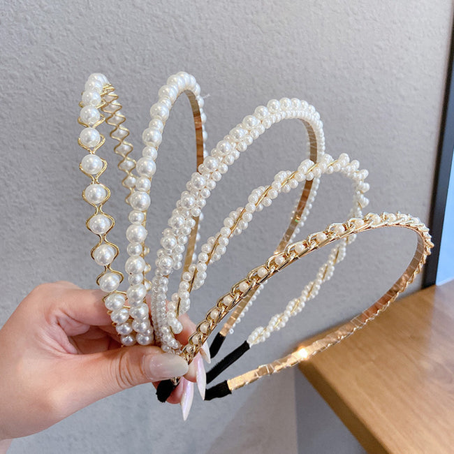 Thin pearl headband Hover Image