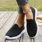 Large Size Mesh Breathable Flat Solid Color Casual Flyknit Pumps