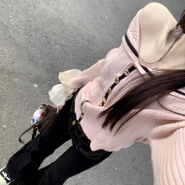 Off-shoulder Sweater Cardigan Cute Youth-looking Main Image