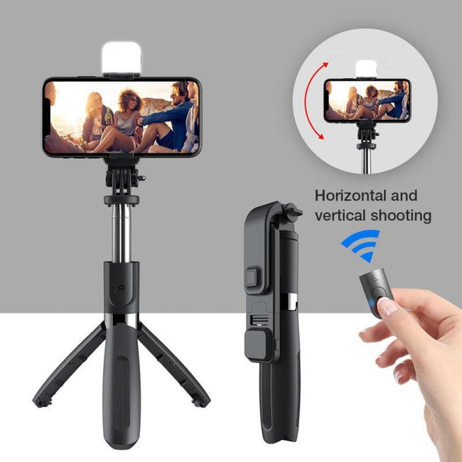 Compatible with Apple, Bluetooth Selfie Stick Mobile Remote Control Tripod Hover Image