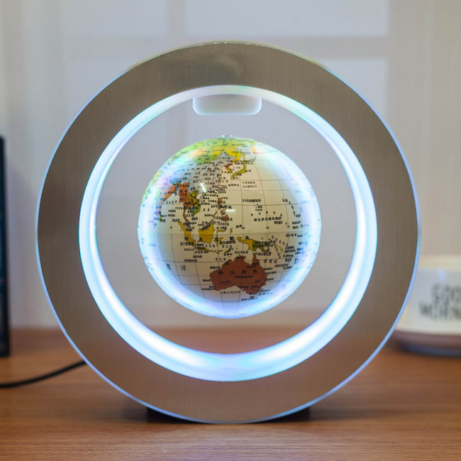 Round LED World Map Floating Globe Magnetic Levitation Light Anti Gravity Magic Hover Image
