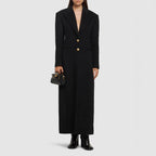 Elegant And Capable Slim-fit Single-row Two-button Women's Extended Coat