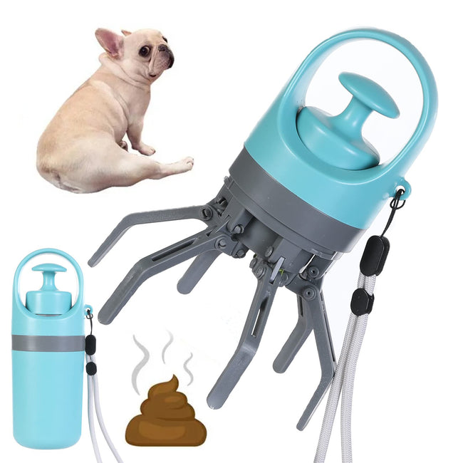 Portable Lightweight Dog Pooper Scooper With Built-in Poop Bag Dispenser Eight-claw Shovel For Pet Toilet Picker Pet Products Hover Image