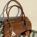 Suede Large Capacity Underarm Pillow Bag