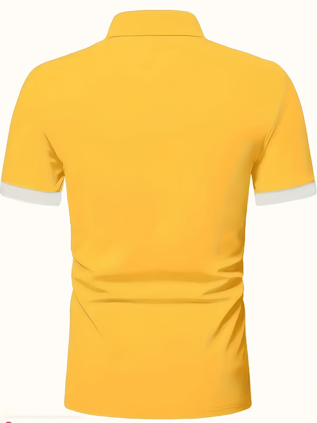 Mens Summer Breathable Knit Golf Polo Milano Print