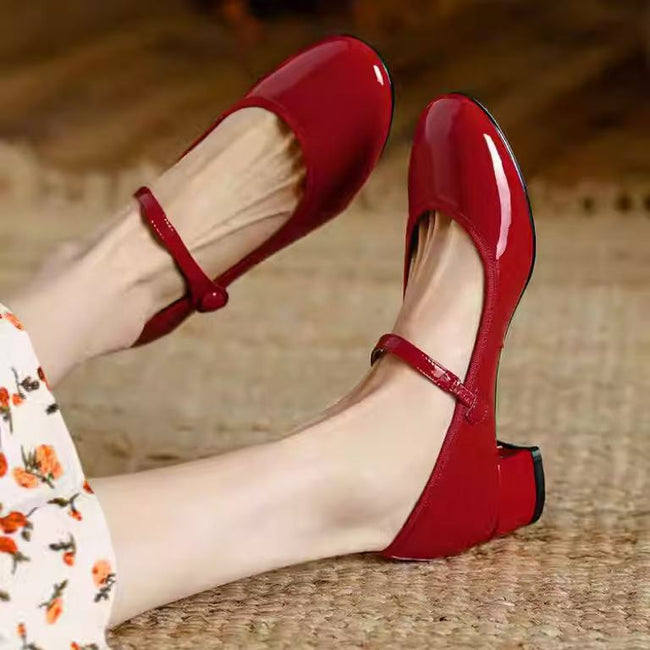 Soft Bottom Elegant French Shoes Chunky Heel Pumps Women Hover Image