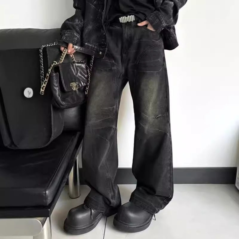 Washed Black Straight Deconstructing Dirty Mud Texture