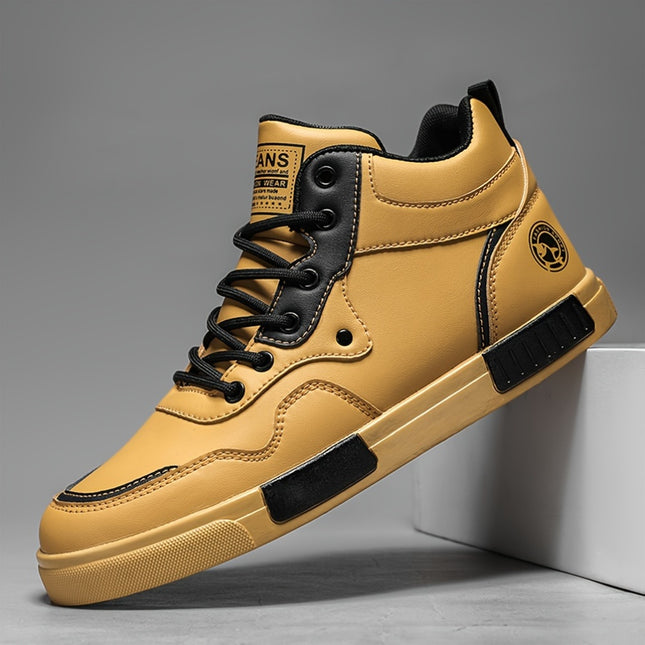 Mens High Top Casual Sneakers All Season Lace Up Shoes