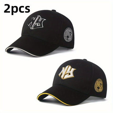 2Pcs Adjustable Baseball Caps Sun Protection For Men Women