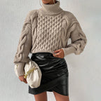 Twist Thread Solid Color Loose Sweater