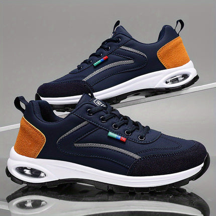 MINZHE Mens Low Top Sneakers Black White Cushioned MD Sole