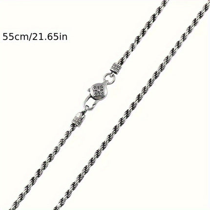 S925 Sterling Silver Couples Necklace With Twisted Rope Chain