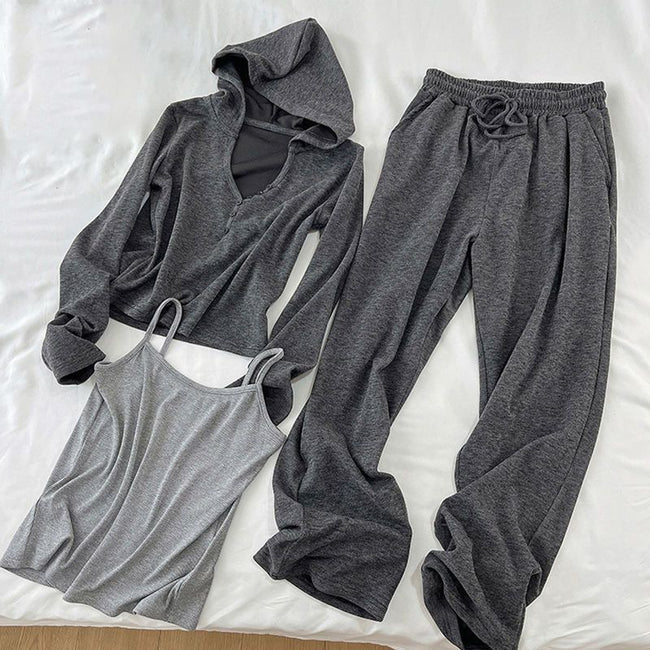 Korean Style Simple And Stylish Casual Sports Suit Hover Image