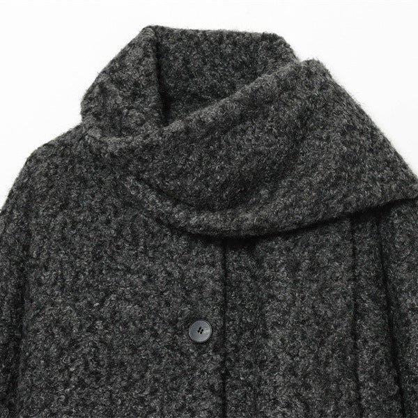 Women's Short Woolen Coat Matching Scarf