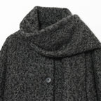 Women's Short Woolen Coat Matching Scarf