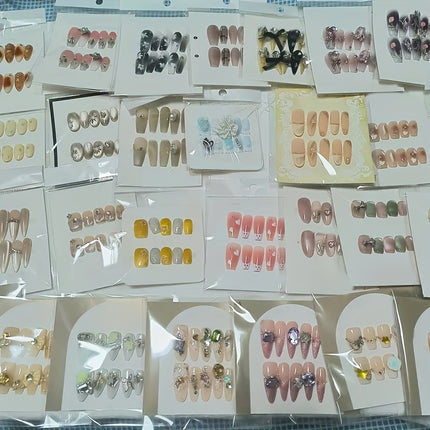 Wholesale Fake Nail Set 100Pcs Ballet Shape Cat Eye Design