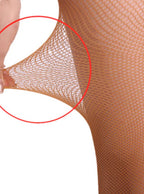 Latin Dance Caramel Open-toed Fishnet Stockings