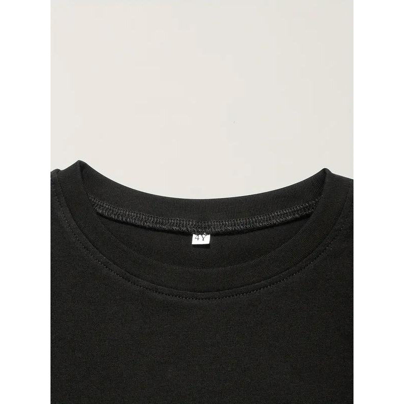 Girls' Cotton T-shirt With Cow Head Pattern Print