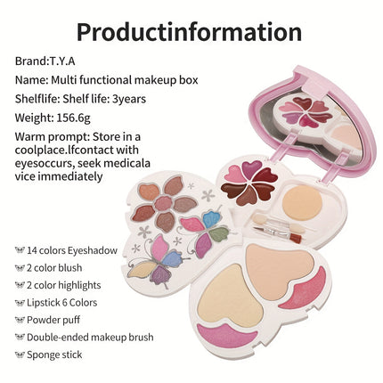 Pink Love 24 Color Palette With Lip Glosses And Eyeshadows