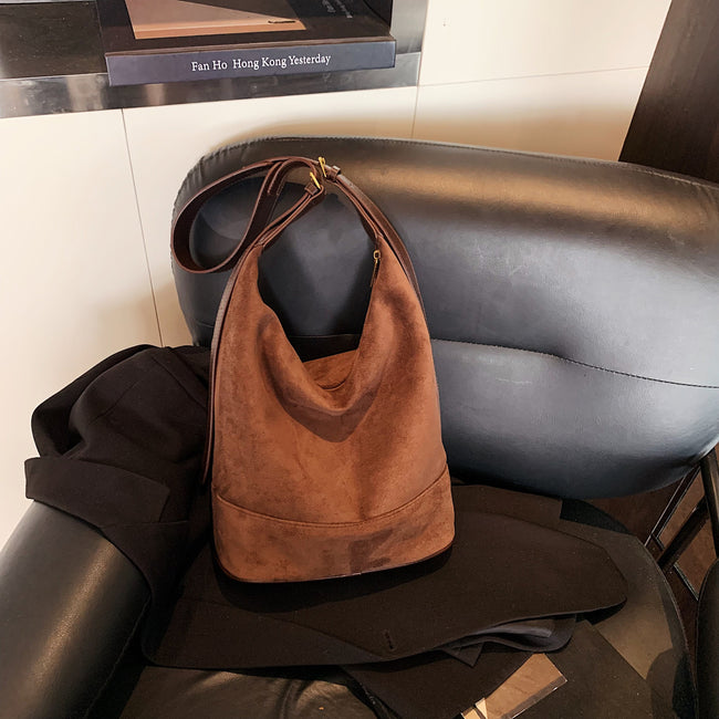 Women's Leather Vintage Suede Bucket Bags Hover Image