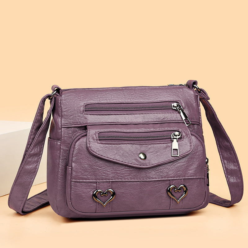 Crossbody Soft Leather Versatile Multi-pocket Shoulder Bag
