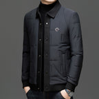 Padded Coat Lapel Round Hem Jacket