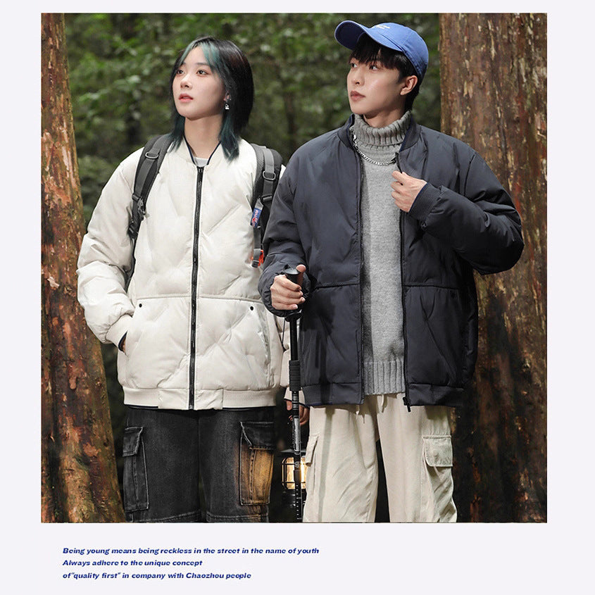 Couple's Cotton-padded Clothes Fashion Trend Loose Thickening Keep Warm Stand-up Collar Cotton-padded Clothes