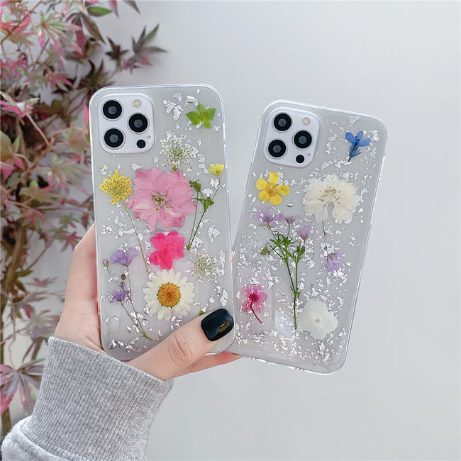 Silver Foil Dried Flowers For Mobile Phone Cases Epoxy Transparent Main Image