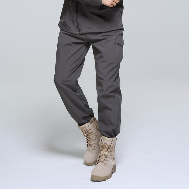 Outdoor Men's Fleece Soft Shell Pants Breathable And Windproof Wear-resistant Hover Image