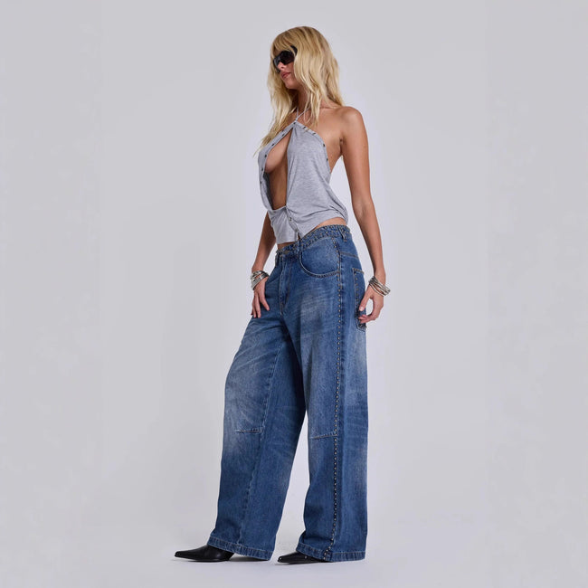 Women's Multi-beaded Loose Cool Jeans Women's Main Image