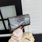 Contrast Color Serpentine Chain Shoulder Messenger Bag