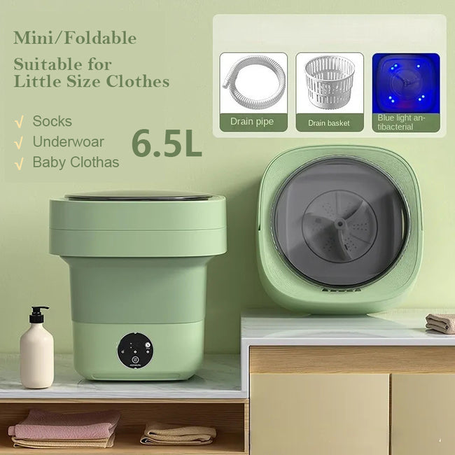 Mini Foldable Washing Machine Portable Mini Socks Underwear Panties Washing Machine Big Capacity 3 Models With Spinning Dry Gadgets Hover Image