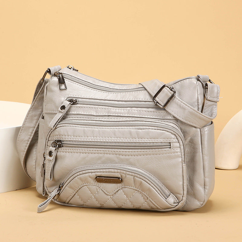 New Fashion Soft Leather Trendy Casual One-shoulder Crossbody