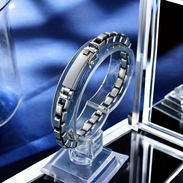 Elegant 925 Silver Bracelet for Men With Link Design Clasp