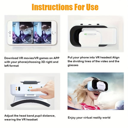 HD VR Goggles for Smartphones Model G05A ABS Battery Free