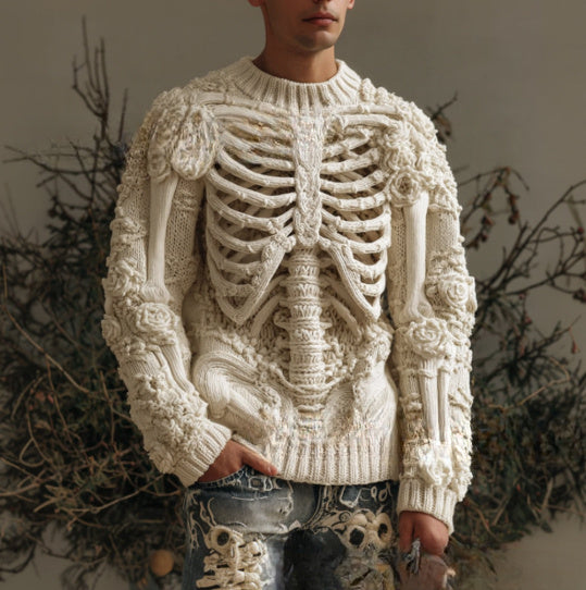 New 3D Digital Printing Fashion Casual Round Neck Thick Needle Sweater Main Image