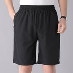 Solid Color Black Loose High Waist Comfort Breathable Middle-aged Breeches